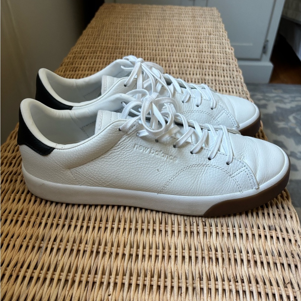 New Balance Men's White and Black Sneakers